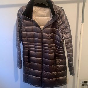 Grey lightweight down jacket